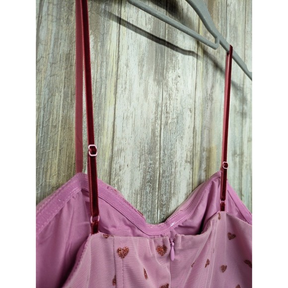 Betsey Johnson Classically Pink Glitter Heart Bustier Tulle Dress Size 6 NWT - Picture 6 of 13
